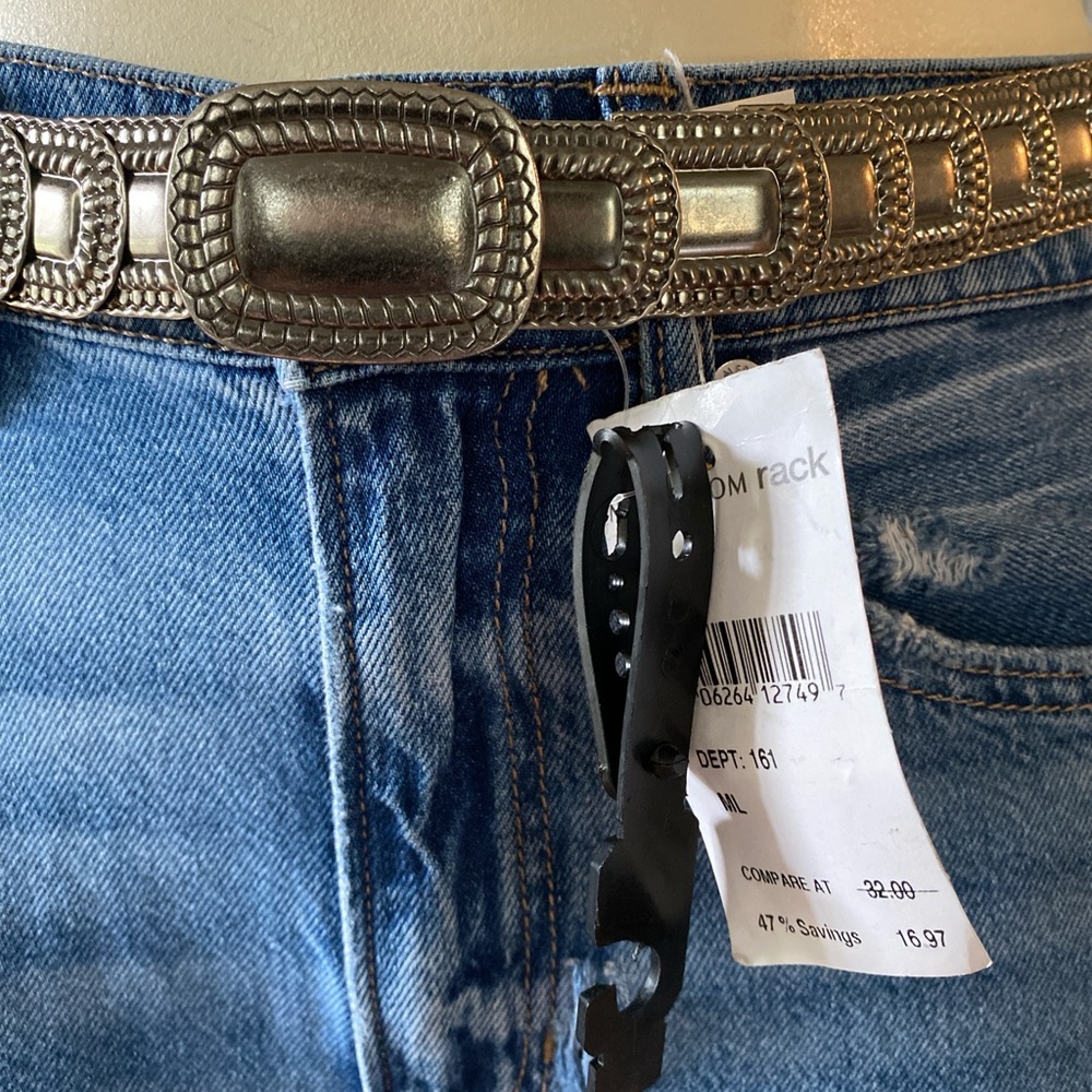 NWT elastic silver-tone cinch belt - Picture 2 of 4